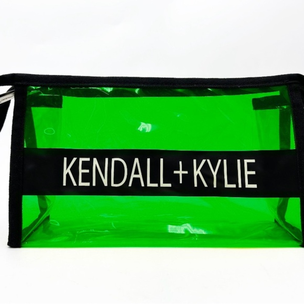 Kendall + Kylie Green Transparent Pouch. NWOT.